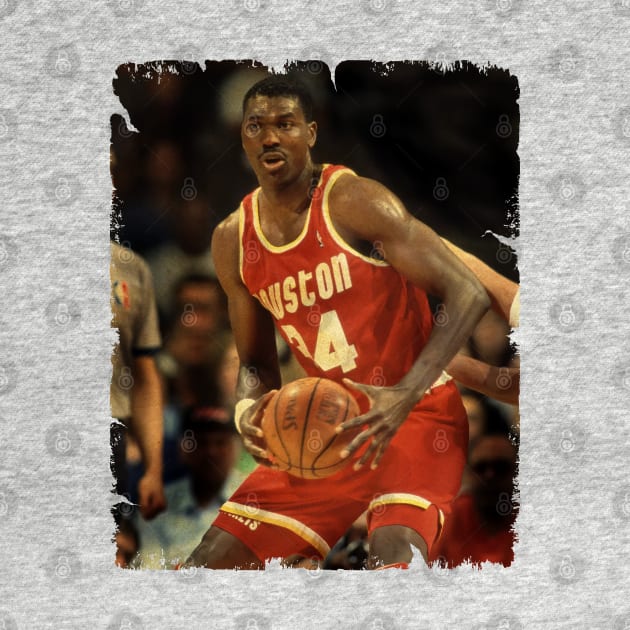 Hakeem Olajuwon - Vintage Design Of Basketball by JULIAN AKBAR PROJECT